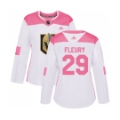 Women's Adidas Vegas Golden Knights #29 Marc-Andre Fleury Authentic White-Pink Fashion NHL Jersey