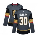 Women's Adidas Vegas Golden Knights #30 Malcolm Subban Authentic Gray Home NHL Jersey