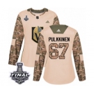 Women's Adidas Vegas Golden Knights #67 Teemu Pulkkinen Authentic Camo Veterans Day Practice 2018 Stanley Cup Final NHL Jersey