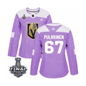 Women's Adidas Vegas Golden Knights #67 Teemu Pulkkinen Authentic Purple Fights Cancer Practice 2018 Stanley Cup Final NHL Jersey