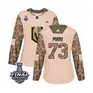 Women's Adidas Vegas Golden Knights #73 Brandon Pirri Authentic Camo Veterans Day Practice 2018 Stanley Cup Final NHL Jersey