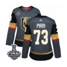 Women's Adidas Vegas Golden Knights #73 Brandon Pirri Authentic Gray Home 2018 Stanley Cup Final NHL Jersey