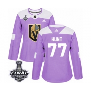 Women's Adidas Vegas Golden Knights #77 Brad Hunt Authentic Purple Fights Cancer Practice 2018 Stanley Cup Final NHL Jersey