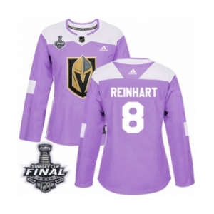 Women's Adidas Vegas Golden Knights #8 Griffin Reinhart Authentic Purple Fights Cancer Practice 2018 Stanley Cup Final NHL Jersey