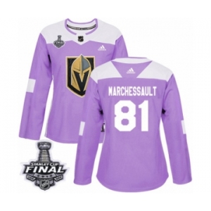 Women's Adidas Vegas Golden Knights #81 Jonathan Marchessault Authentic Purple Fights Cancer Practice 2018 Stanley Cup Final NHL Jersey