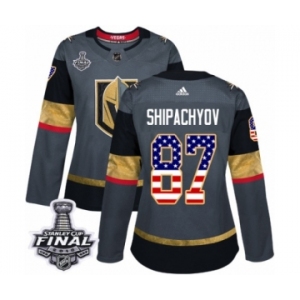 Women's Adidas Vegas Golden Knights #87 Vadim Shipachyov Authentic Gray USA Flag Fashion 2018 Stanley Cup Final NHL Jersey