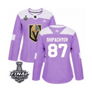 Women's Adidas Vegas Golden Knights #87 Vadim Shipachyov Authentic Purple Fights Cancer Practice 2018 Stanley Cup Final NHL Jersey