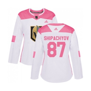 Women's Adidas Vegas Golden Knights #87 Vadim Shipachyov Authentic White-Pink Fashion NHL Jersey