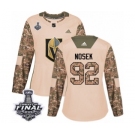 Women's Adidas Vegas Golden Knights #92 Tomas Nosek Authentic Camo Veterans Day Practice 2018 Stanley Cup Final NHL Jersey