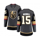 Women's Vegas Golden Knights #15 Jon Merrill Authentic Black Home Fanatics Branded Breakaway NHL Jersey