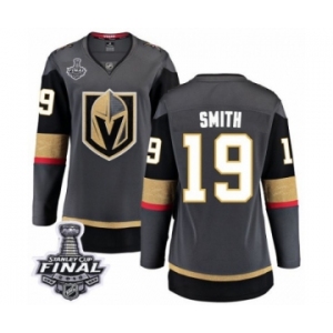Women's Vegas Golden Knights #19 Reilly Smith Authentic Black Home Fanatics Branded Breakaway 2018 Stanley Cup Final NHL Jersey