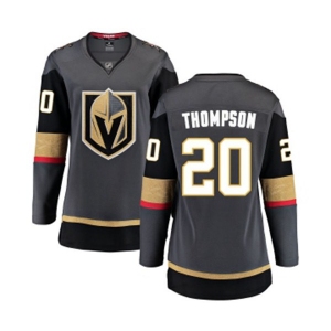 Women's Vegas Golden Knights #20 Paul Thompson Authentic Black Home Fanatics Branded Breakaway NHL Jersey