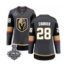 Women's Vegas Golden Knights #28 William Carrier Authentic Black Home Fanatics Branded Breakaway 2018 Stanley Cup Final NHL Jersey