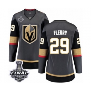 Women's Vegas Golden Knights #29 Marc-Andre Fleury Authentic Black Home Fanatics Branded Breakaway 2018 Stanley Cup Final NHL Jersey