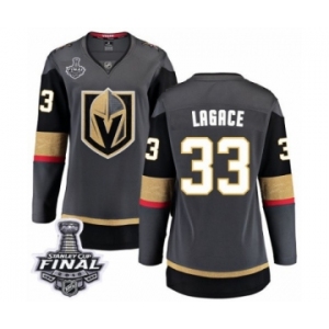 Women's Vegas Golden Knights #33 Maxime Lagace Authentic Black Home Fanatics Branded Breakaway 2018 Stanley Cup Final NHL Jersey