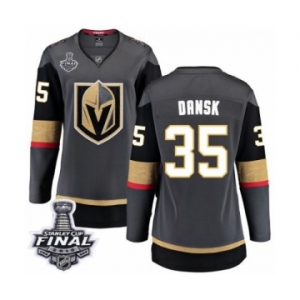 Women's Vegas Golden Knights #35 Oscar Dansk Authentic Black Home Fanatics Branded Breakaway 2018 Stanley Cup Final NHL Jersey