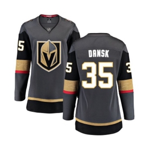 Women's Vegas Golden Knights #35 Oscar Dansk Authentic Black Home Fanatics Branded Breakaway NHL Jersey