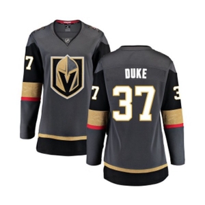 Women's Vegas Golden Knights #37 Reid Duke Authentic Black Home Fanatics Branded Breakaway NHL Jersey