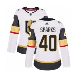 Women's Vegas Golden Knights #40 Garret Sparks Authentic White Away Hockey Jersey