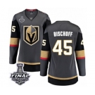 Women's Vegas Golden Knights #45 Jake Bischoff Authentic Black Home Fanatics Branded Breakaway 2018 Stanley Cup Final NHL Jersey