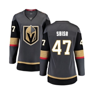 Women's Vegas Golden Knights #47 Luca Sbisa Authentic Black Home Fanatics Branded Breakaway NHL Jersey
