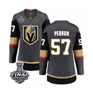 Women's Vegas Golden Knights #57 David Perron Authentic Black Home Fanatics Branded Breakaway 2018 Stanley Cup Final NHL Jersey