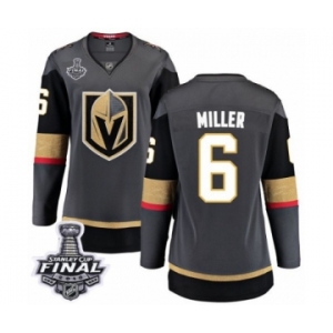 Women's Vegas Golden Knights #6 Colin Miller Authentic Black Home Fanatics Branded Breakaway 2018 Stanley Cup Final NHL Jersey