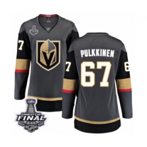 Women's Vegas Golden Knights #67 Teemu Pulkkinen Authentic Black Home Fanatics Branded Breakaway 2018 Stanley Cup Final NHL Jersey