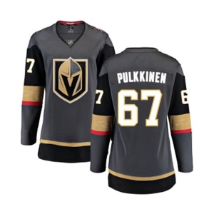 Women's Vegas Golden Knights #67 Teemu Pulkkinen Authentic Black Home Fanatics Branded Breakaway NHL Jersey
