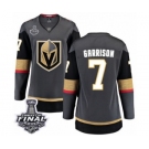 Women's Vegas Golden Knights #7 Jason Garrison Authentic Black Home Fanatics Branded Breakaway 2018 Stanley Cup Final NHL Jersey