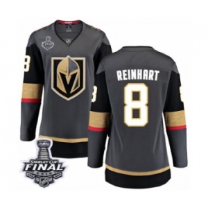 Women's Vegas Golden Knights #8 Griffin Reinhart Authentic Black Home Fanatics Branded Breakaway 2018 Stanley Cup Final NHL Jersey