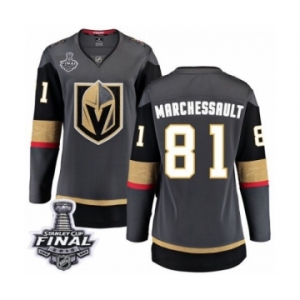 Women's Vegas Golden Knights #81 Jonathan Marchessault Authentic Black Home Fanatics Branded Breakaway 2018 Stanley Cup Final NHL Jersey