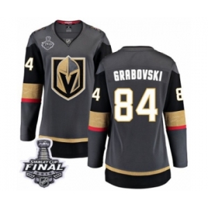 Women's Vegas Golden Knights #84 Mikhail Grabovski Authentic Black Home Fanatics Branded Breakaway 2018 Stanley Cup Final NHL Jersey