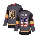 Youth Adidas Vegas Golden Knights #19 Reilly Smith Authentic Gray USA Flag Fashion NHL Jersey