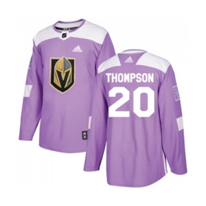 Youth Adidas Vegas Golden Knights #20 Paul Thompson Authentic Purple Fights Cancer Practice NHL Jersey