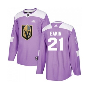 Youth Adidas Vegas Golden Knights #21 Cody Eakin Authentic Purple Fights Cancer Practice NHL Jersey