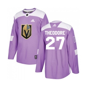 Youth Adidas Vegas Golden Knights #27 Shea Theodore Authentic Purple Fights Cancer Practice NHL Jersey