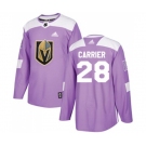Youth Adidas Vegas Golden Knights #28 William Carrier Authentic Purple Fights Cancer Practice NHL Jersey