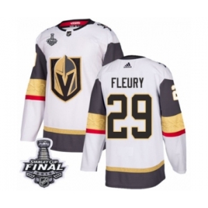 Youth Adidas Vegas Golden Knights #29 Marc-Andre Fleury Authentic White Away 2018 Stanley Cup Final NHL Jersey