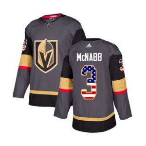 Youth Adidas Vegas Golden Knights #3 Brayden McNabb Authentic Gray USA Flag Fashion NHL Jersey