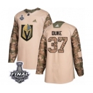 Youth Adidas Vegas Golden Knights #37 Reid Duke Authentic Camo Veterans Day Practice 2018 Stanley Cup Final NHL Jersey