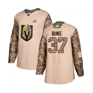 Youth Adidas Vegas Golden Knights #37 Reid Duke Authentic Camo Veterans Day Practice NHL Jersey