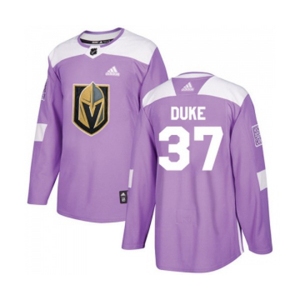 Youth Adidas Vegas Golden Knights #37 Reid Duke Authentic Purple Fights Cancer Practice NHL Jersey