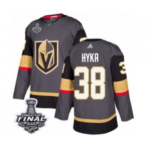 Youth Adidas Vegas Golden Knights #38 Tomas Hyka Authentic Gray Home 2018 Stanley Cup Final NHL Jersey