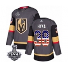 Youth Adidas Vegas Golden Knights #38 Tomas Hyka Authentic Gray USA Flag Fashion 2018 Stanley Cup Final NHL Jersey
