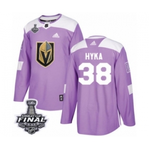 Youth Adidas Vegas Golden Knights #38 Tomas Hyka Authentic Purple Fights Cancer Practice 2018 Stanley Cup Final NHL Jersey