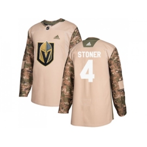 Youth Adidas Vegas Golden Knights #4 Clayton Stoner Camo Authentic 2017 Veterans Day Stitched NHL Jersey