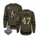 Youth Adidas Vegas Golden Knights #47 Luca Sbisa Authentic Green Salute to Service 2018 Stanley Cup Final NHL Jersey
