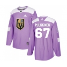 Youth Adidas Vegas Golden Knights #67 Teemu Pulkkinen Authentic Purple Fights Cancer Practice NHL Jersey