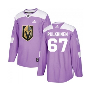 Youth Adidas Vegas Golden Knights #67 Teemu Pulkkinen Authentic Purple Fights Cancer Practice NHL Jersey